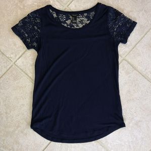 Navy lace shirt